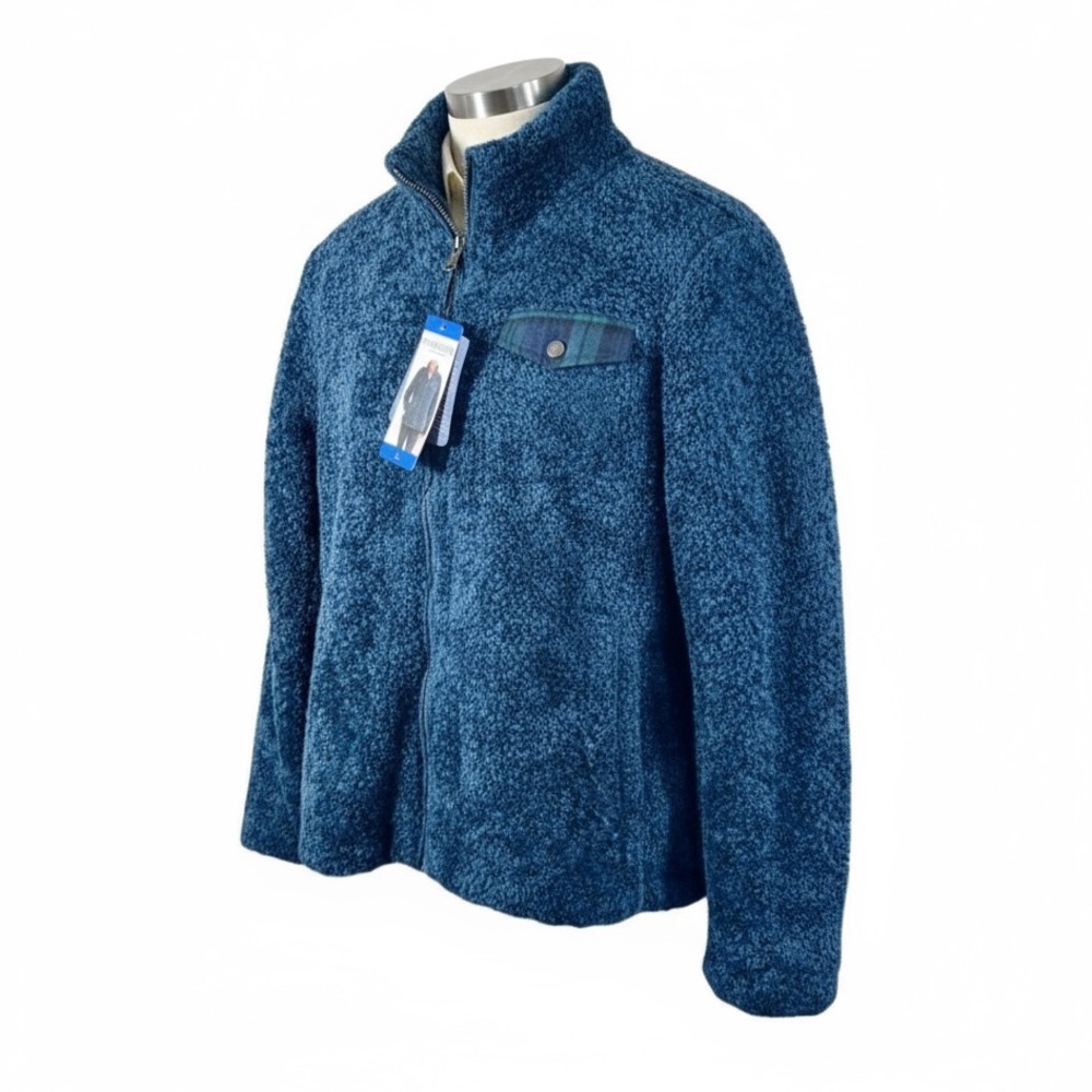 NWT Pendleton Womens Ladies' Fuzzy Zip Jacket in Blue - Picture 1 of 8